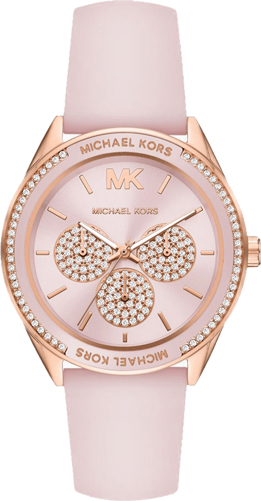 Michael Kors Quartz Pink Dial Pink Silicone Strap Watch For Women - MK6946