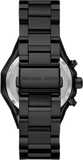 Michael Kors Raquel Three Hand Silver Dial Black Steel Strap Watch For Women - MK4692