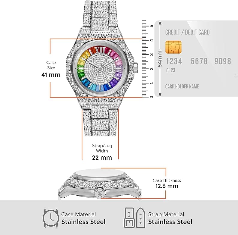 Michael Kors Raquel Three-Hand Crystals Silver Dial Silver Steel Strap Watch For Women - MK7365LE