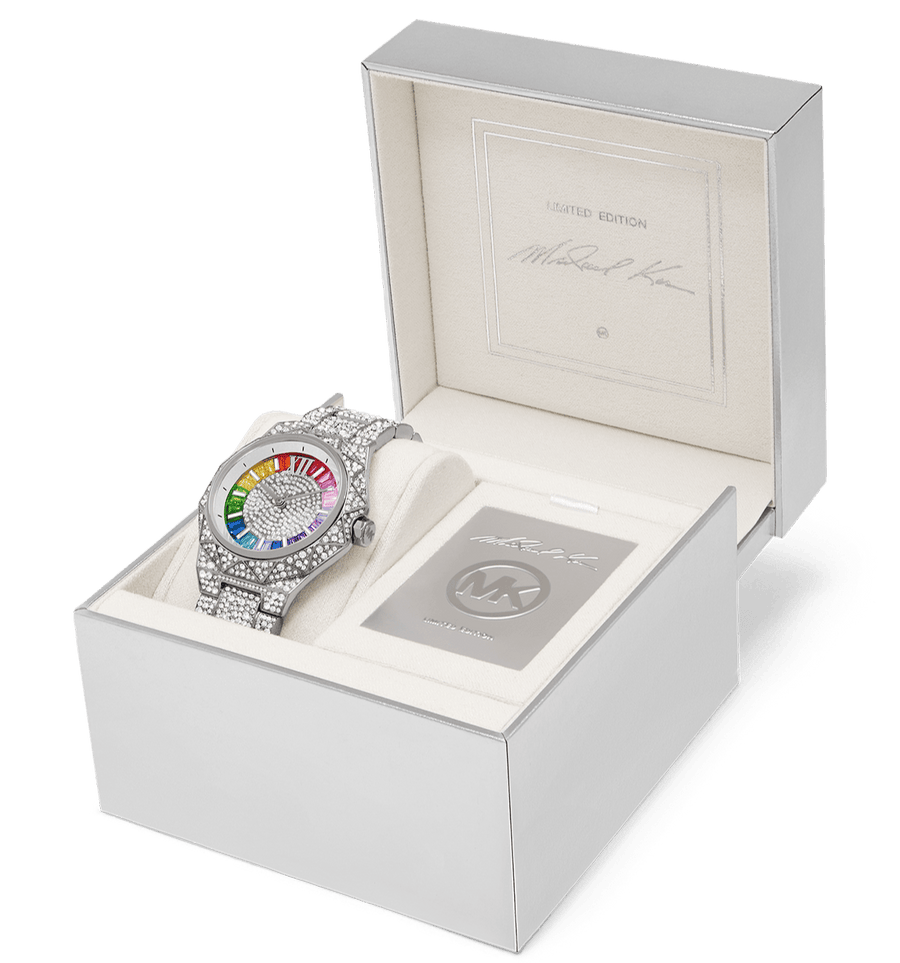 Michael Kors Raquel Three-Hand Crystals Silver Dial Silver Steel Strap Watch For Women - MK7365LE