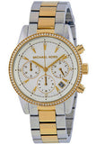 Michael Kors Brinkley Chronograph Silver Dial Two Tone Steel Strap Watch for Women - MK6188