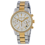 Michael Kors Ritz White Dial Two Tone Steel Strap Watch for Women - MK6474