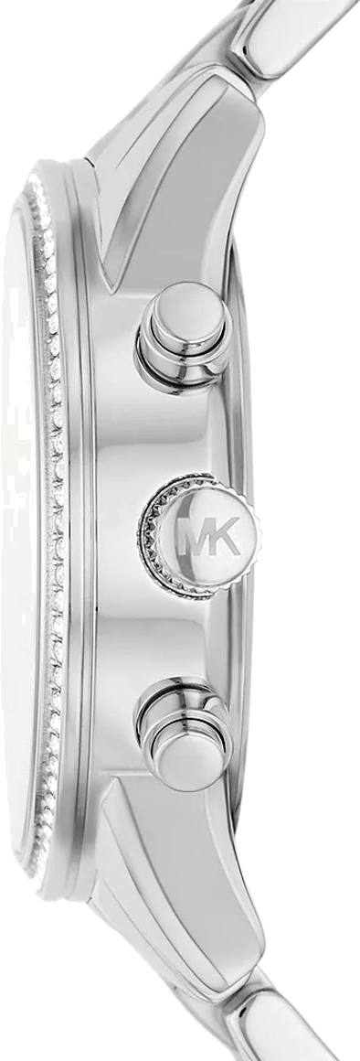 Michael Kors Ritz Chronograph Crystals Silver Dial Silver Steel Strap Watch For Women - MK7301