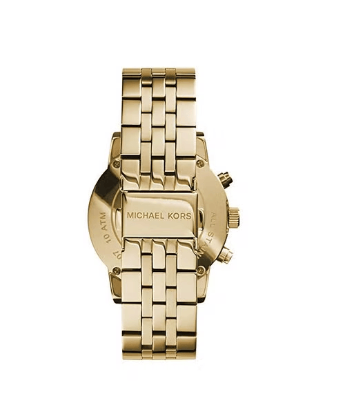 Michael Kors Ritz Chronograph Gold Dial Gold Steel Strap Watch for Women - MK5676