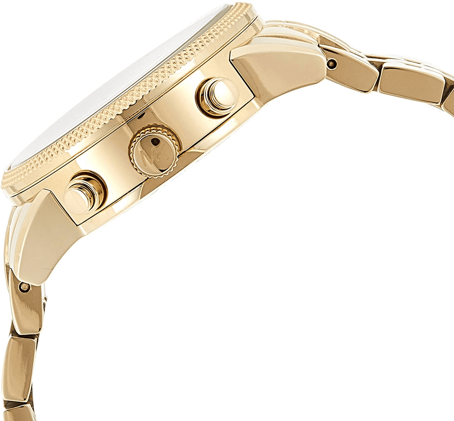 Michael Kors Ritz Chronograph Gold Dial Gold Steel Strap Watch for Women - MK5676