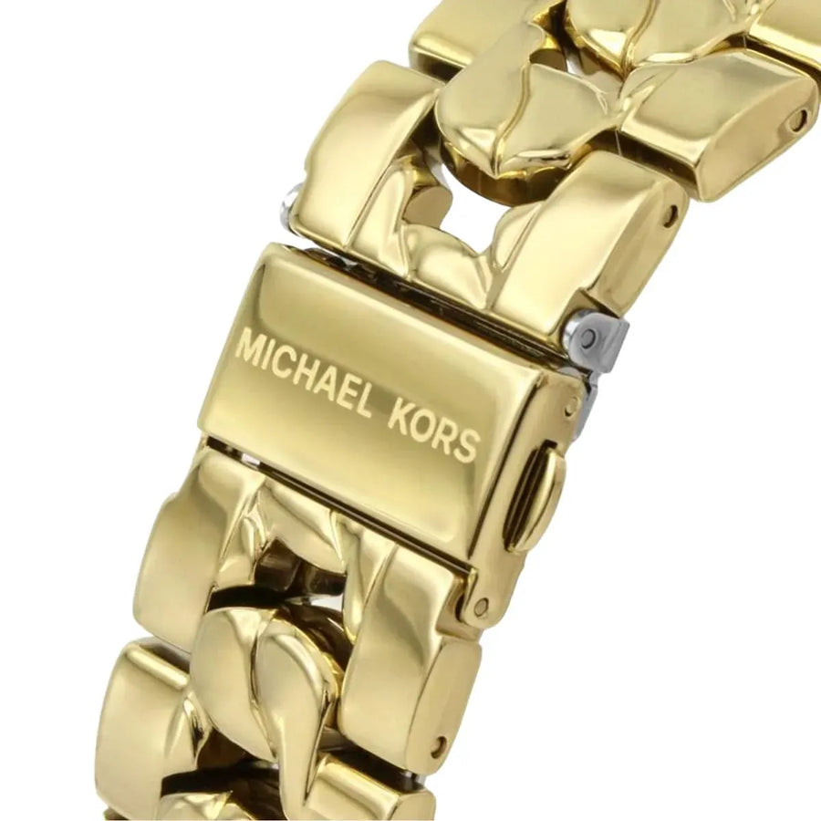 Michael Kors Ritz Chronograph Gold Dial Gold Steel Strap Watch For Women - MK6937