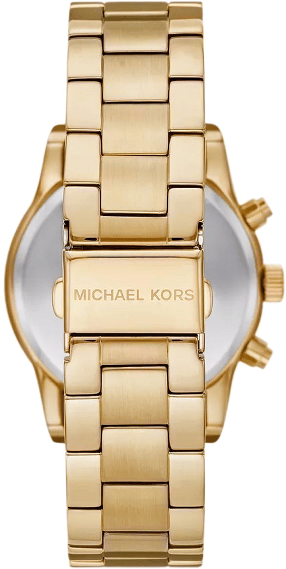 Michael Kors Ritz Chronograph Gold Dial Gold Steel Strap Watch For Women - MK7310
