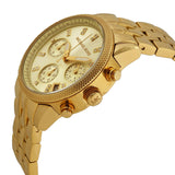 Michael Kors Ritz Chronograph Gold Dial Gold Steel Strap Watch for Women - MK5676