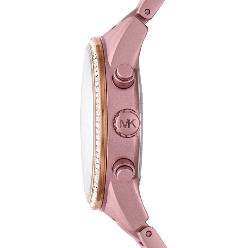 Michael Kors Ritz Chronograph Rose Gold Dial Rose Gold Steel Strap Watch For Women - MK6753