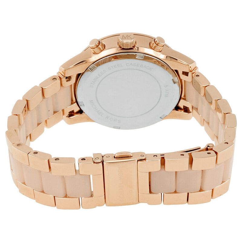 Michael Kors Ritz Chronograph Rose Gold Dial Two Tone Steel Strap Watch for Women - MK6307