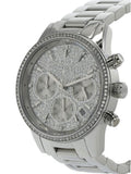 Michael Kors Ritz Chronograph Crystals Silver Dial Silver Steel Strap Watch For Women - MK7301