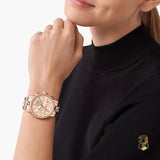 Michael Kors Ritz Chronograph Rose Gold Dial Rose Gold Steel Strap Watch For Women - MK7223