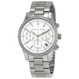 Michael Kors Ritz Silver Dial Silver Steel Strap Watch for Women - MK6428