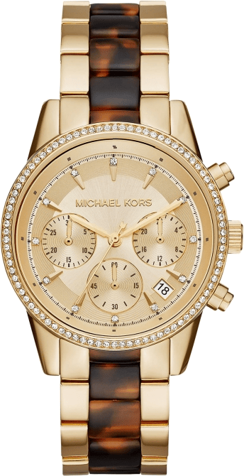 Michael Kors Ritz Gold Dial Two Tone Steel Strap Watch for Women - MK6322