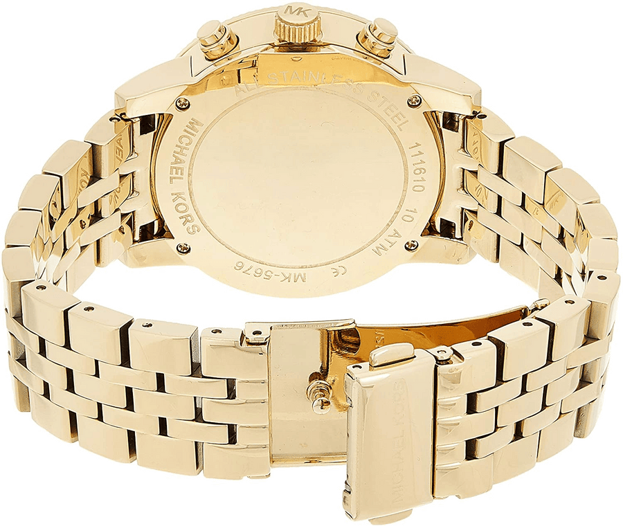 Michael Kors Ritz Chronograph Gold Dial Gold Steel Strap Watch for Women - MK5676