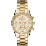 Michael Kors Parker White Dial Gold Steel Strap Watch for Women - MK6056