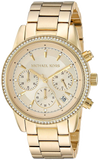 Michael Kors Ritz Gold Dial Gold Steel Strap Watch for Women - MK6356