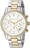 Michael Kors Ritz White Dial Two Tone Steel Strap Watch for Women - MK6474