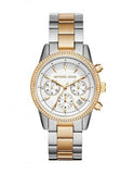 Michael Kors Ritz White Dial Two Tone Steel Strap Watch for Women - MK6474