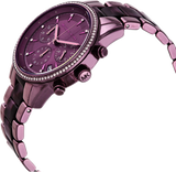 Michael Kors Ritz Chronograph Purple Dial Purple Steel Strap Watch For Women - MK6720