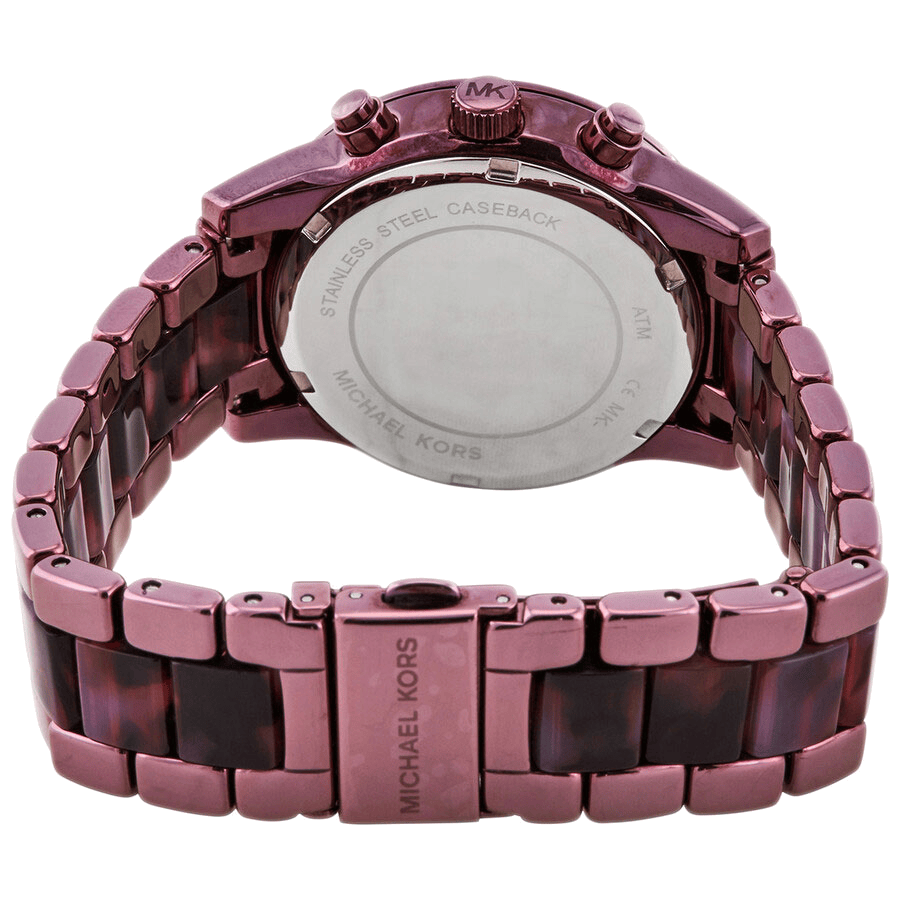 Michael Kors Ritz Chronograph Purple Dial Purple Steel Strap Watch For Women - MK6720