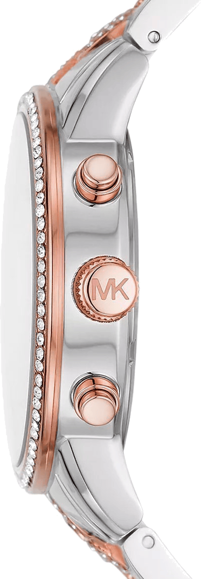 Michael Kors Ritz Chronograph Silver Dial Two Tone Steel Strap Watch For Women - MK6938