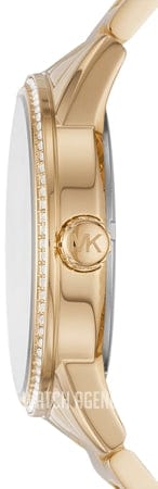 Michael Kors Ritz Pave Crystals Gold Dial Gold Steel Strap Watch for Women - MK6862