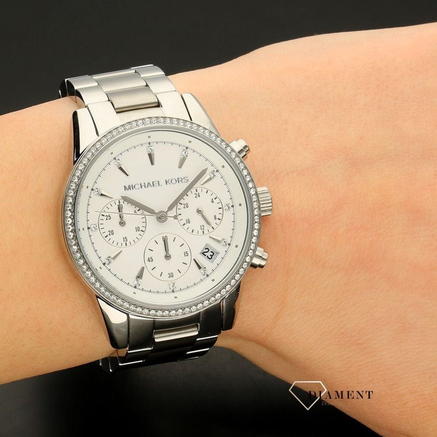 Michael Kors Ritz Silver Dial Silver Steel Strap Watch for Women - MK6428