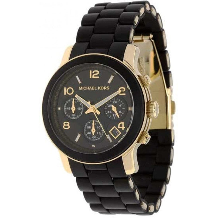 Michael Kors Runway Black Dial Black Silicone Strap Watch for Women - MK5191