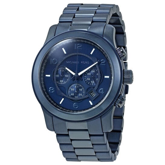 Michael Kors Runway Chronograph Blue Dial Blue Steel Strap Watch For Men - MK8538
