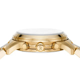 Michael Kors Runway Chronograph Gold Dial Gold Steel Strap Watch For Women - MK7323