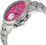 Michael Kors Runway Chronograph Pink Dial Silver Steel Strap Watch for Women - MK6160