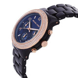 Michael Kors Runway Chronograph Blue Dial Blue Steel Strap Watch for Women - MK7423