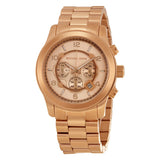 Michael Kors Runway Chronograph Rose Gold Dial Rose Gold Steel Strap Watch for Men - MK8096