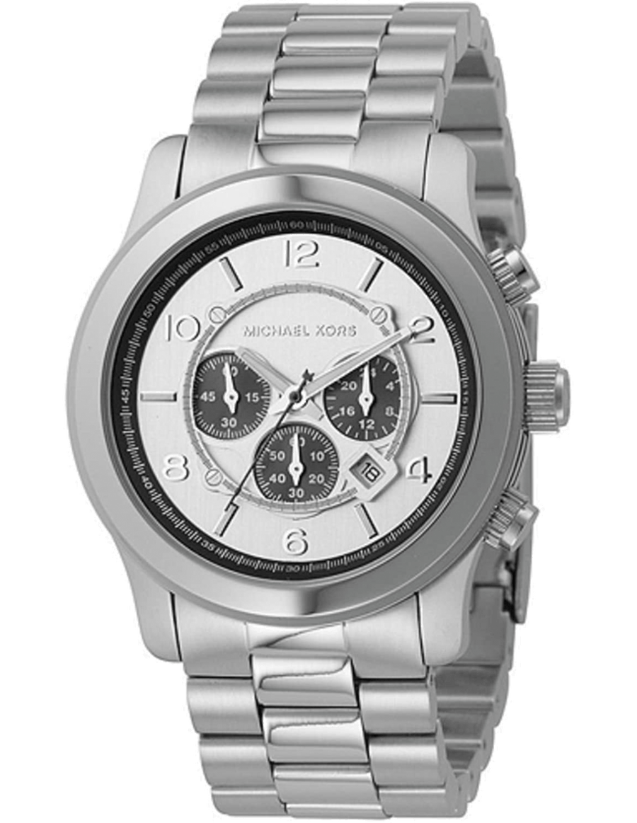Michael Kors Runway Chronograph Silver Dial Silver Steel Strap Watch for Men - MK8060