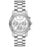 Michael Kors Runway Chronograph Silver Dial Silver Steel Strap Watch For Women - MK7325