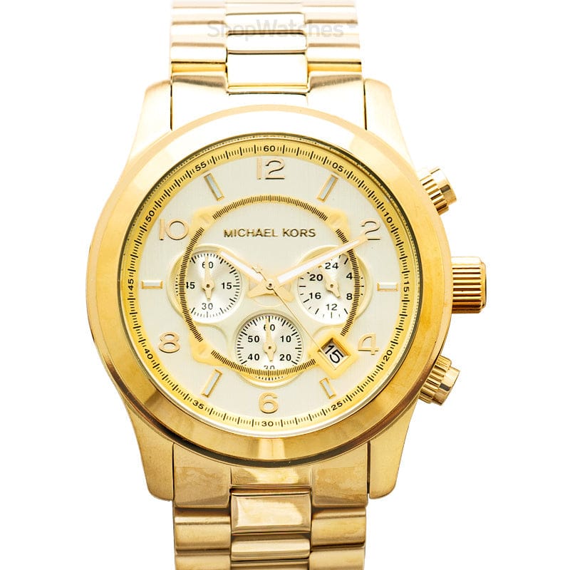 Michael Kors Runway Gold Dial Gold Steel Strap  Watch for Men - MK8077