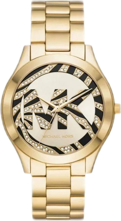 Michael Kors Runway Gold Dial Gold Steel Strap Watch For Women - MK4561