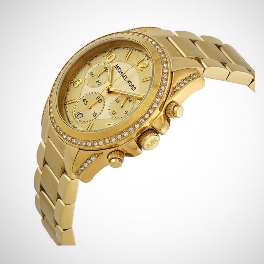 Michael Kors Runway Gold Dial Gold Steel Strap Watch for Women - MK5166