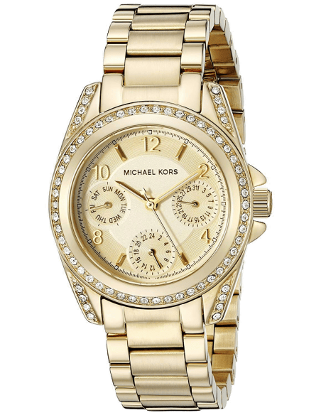 Michael Kors Runway Gold Dial Gold Steel Strap Watch for Women - MK5166