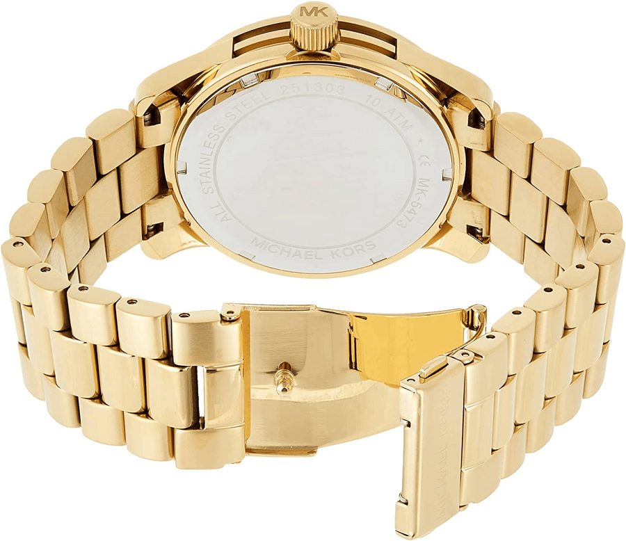 Michael Kors Runway Gold Dial Gold Steel Strap Watch for Women - MK5473