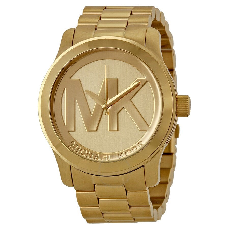 Michael Kors Runway Gold Dial Gold Steel Strap Watch for Women - MK5473