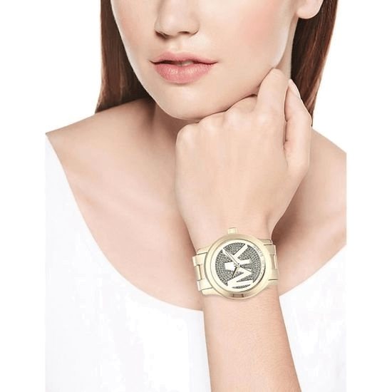 Michael Kors Runway Gold Dial Gold Steel Strap Watch for Women - MK5706