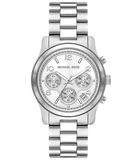 Michael Kors Runway Chronograph Silver Dial Silver Steel Strap Watch For Women - MK7325