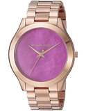 Michael Kors Runway Pink Dial Rose Gold Steel Strap Watch for Women - MK3550