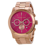 Michael Kors Runway Pink Dial Rose Gold Steel Strap Watch for Women - MK5931