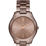 Michael Kors Runway Quartz Brown Dial Brown Steel Strap Watch For Women - MK3418