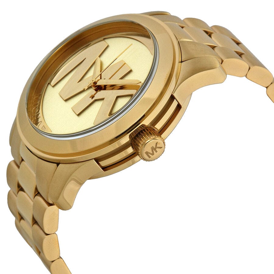 Michael Kors Runway Gold Dial Gold Steel Strap Watch for Women - MK5473