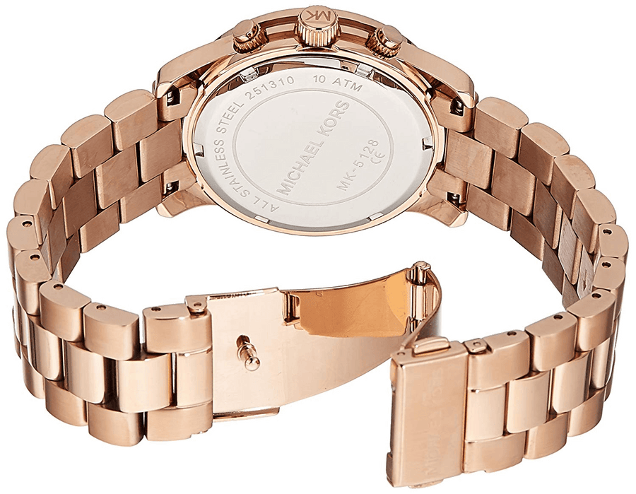 Michael Kors Runway Rose Gold Dial Rose Gold Steel Strap Watch for Women - MK5128