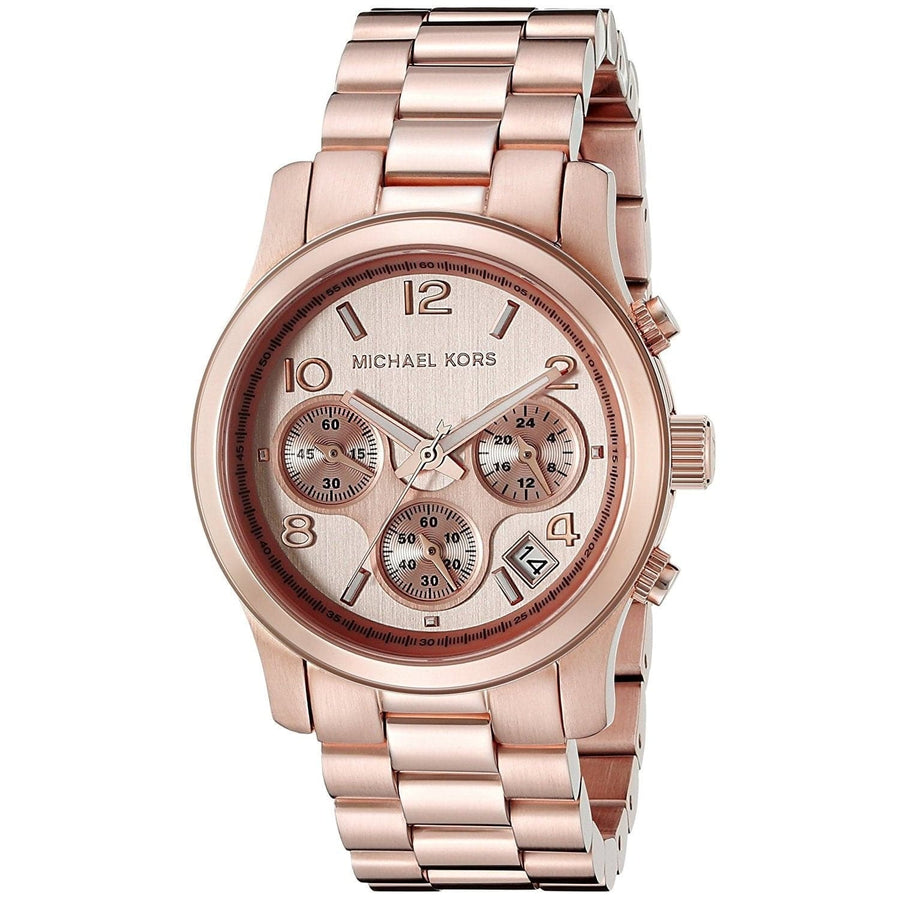 Michael Kors Runway Rose Gold Dial Rose Gold Steel Strap Watch for Women - MK5128